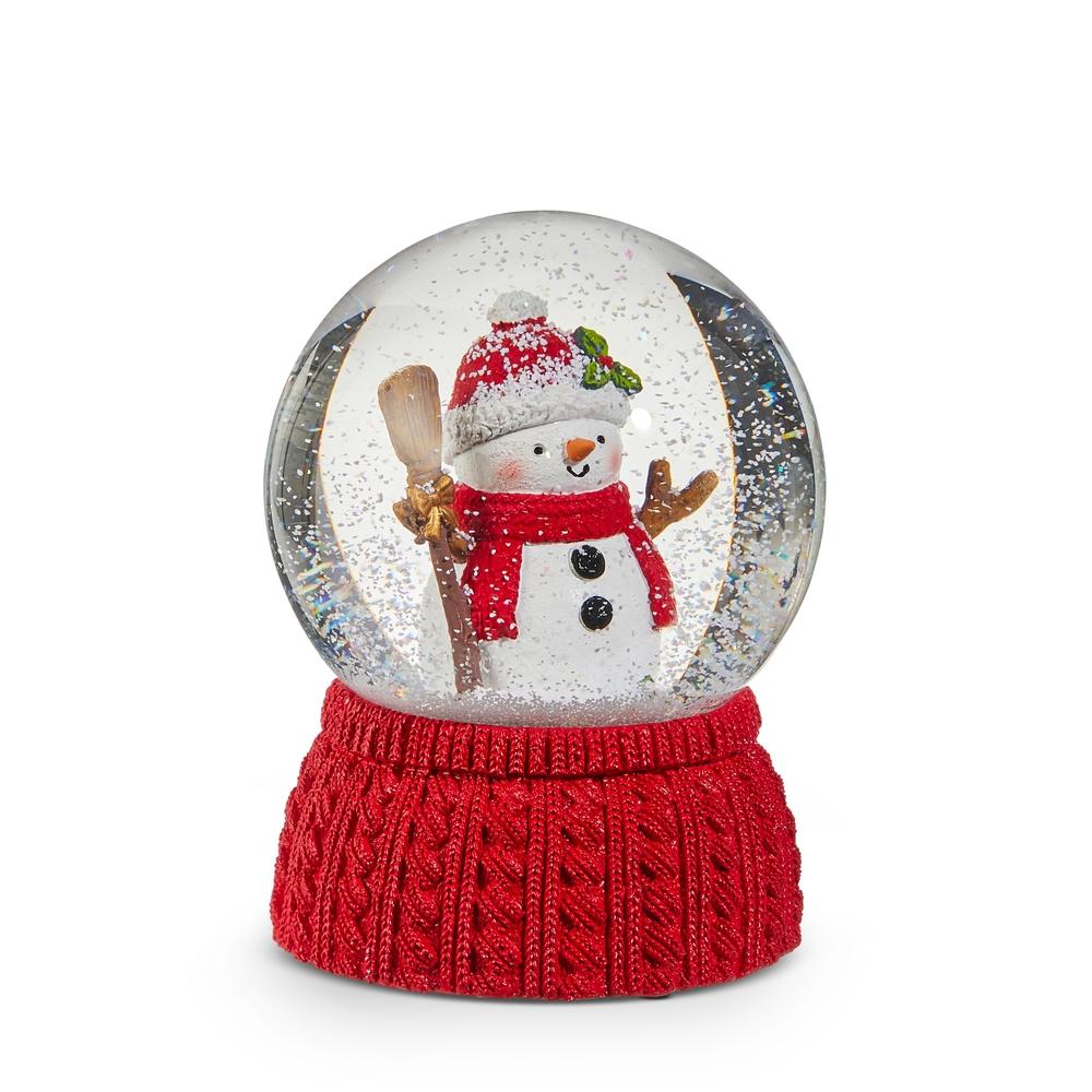 RAZ Imports *SB* 6.5" Snowman with Broom Water Globe