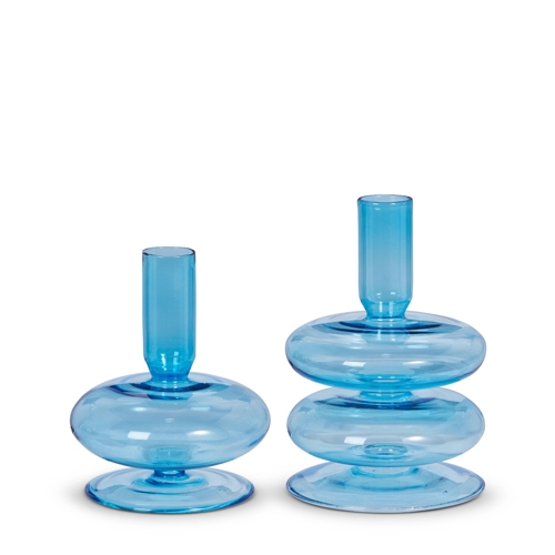 RAZ Imports *SB* 6" Blue Bubble Candle Sticks