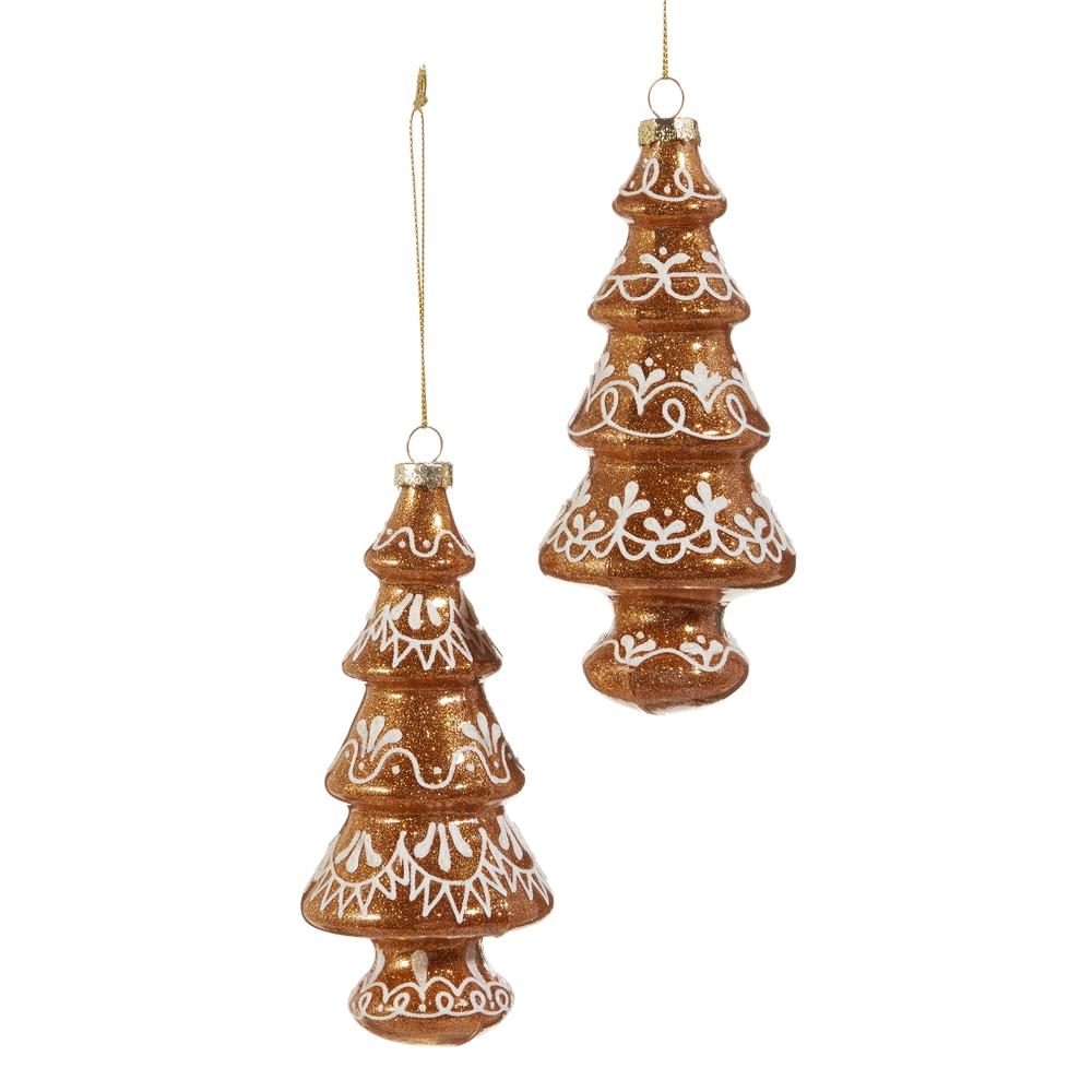 RAZ Imports *SB* 6" Glitter Gingerbread Tree Ornament