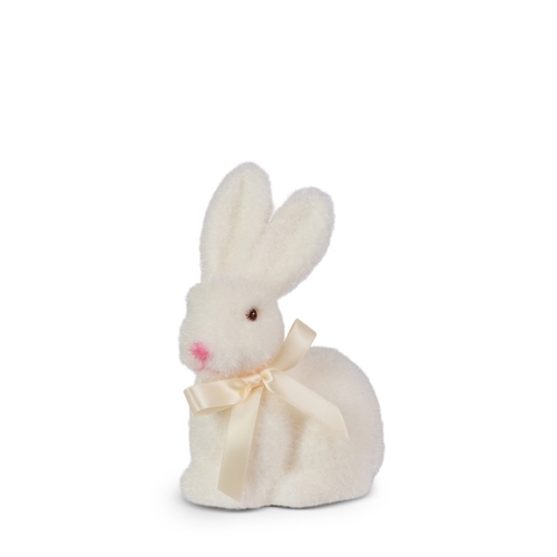 RAZ Imports *SB* 6" Ivory Flocked Sitting Bunny