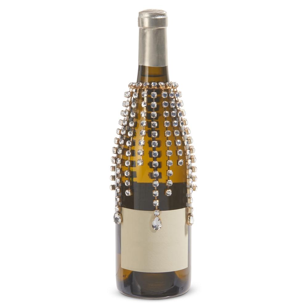 RAZ Imports *SB* 6" Jewel Tassel Wine Bottle Veil