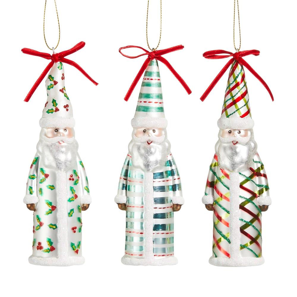 RAZ Imports *SB* 6" Pattern Santa Ornament