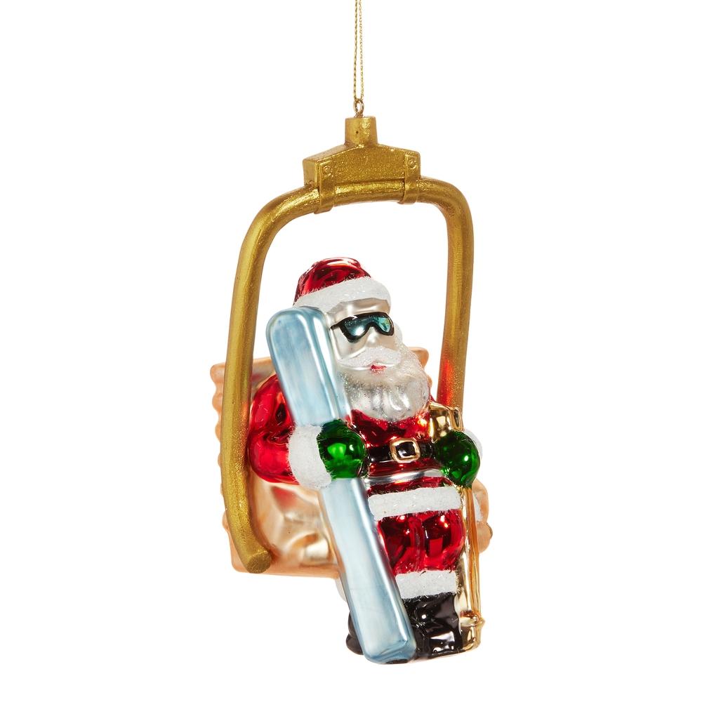 RAZ Imports *SB* 6" Santa on Ski Lift Ornament
