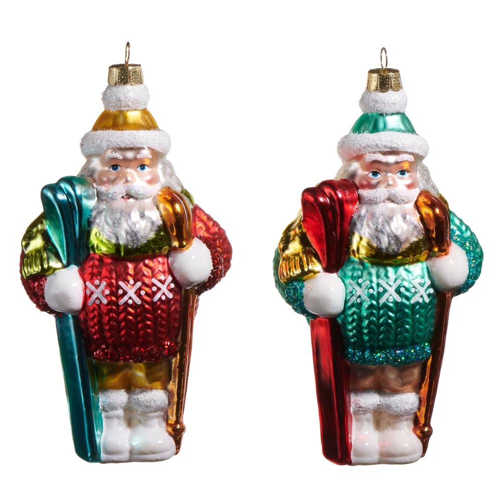 RAZ Imports *SB* 6" Ski Santa Ornament