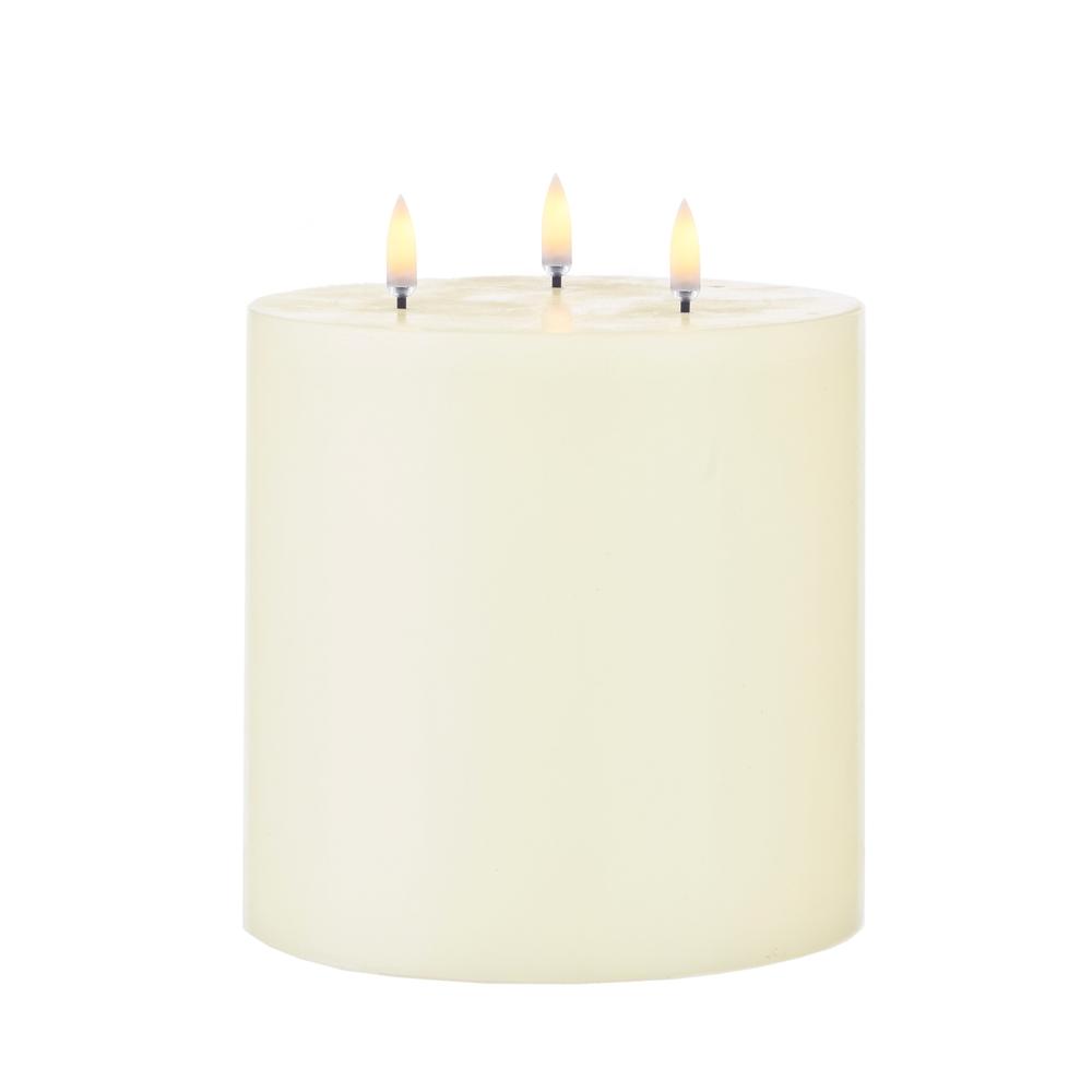 RAZ Imports *SB* 6" x 7" Uyuni Ivory Triflame Candle