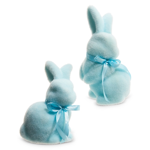 RAZ Imports *SB* 7.25" Pastel Blue Flocked Bunnies