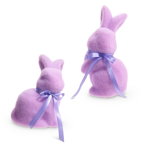 RAZ Imports *SB* 7.25" Pastel Purple Flocked Bunnies