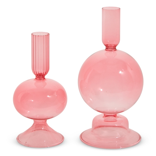 RAZ Imports *SB* 7.25" Pink Candle Sticks