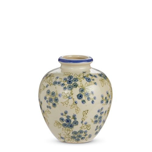 RAZ Imports *SB* 7.5" Blue Floral Vase