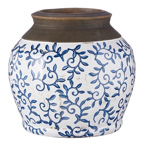 RAZ Imports *SB* 7.5" Blue Transferware Vase