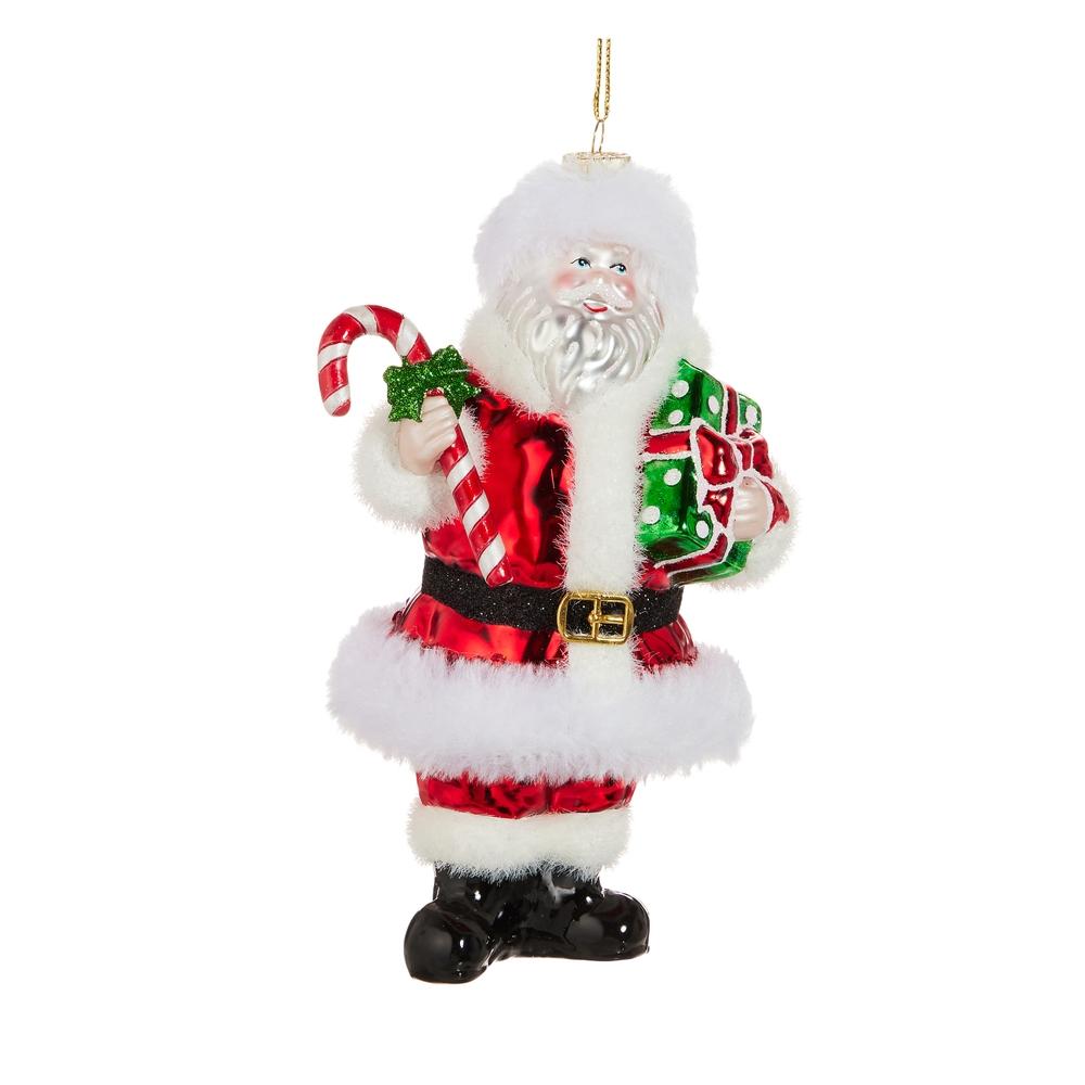 RAZ Imports *SB* 7.5" Candy Cane Santa Ornament