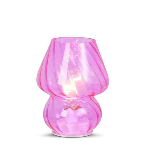 RAZ Imports *SB* 7.5" Lighted Pink Glass Lamp