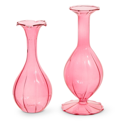 RAZ Imports *SB* 7" Pink Fluted Bud Vases