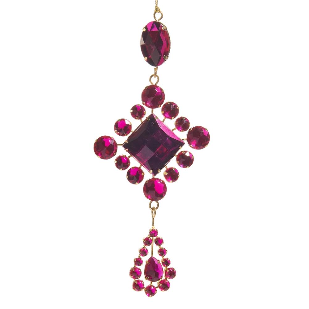 RAZ Imports *SB* 7" Pink Jeweled Drop Ornament