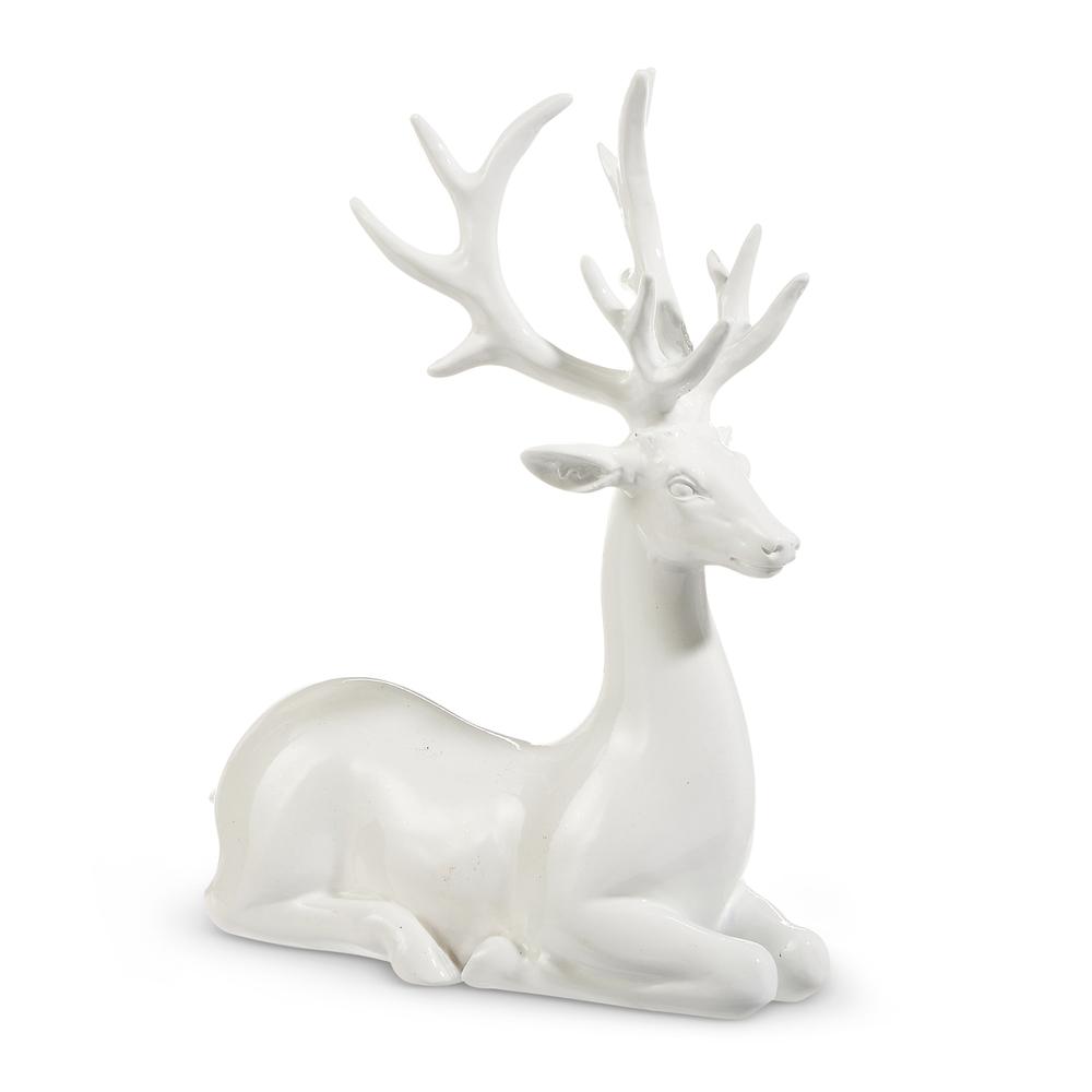 RAZ Imports *SB* 8.25" White Sitting Deer