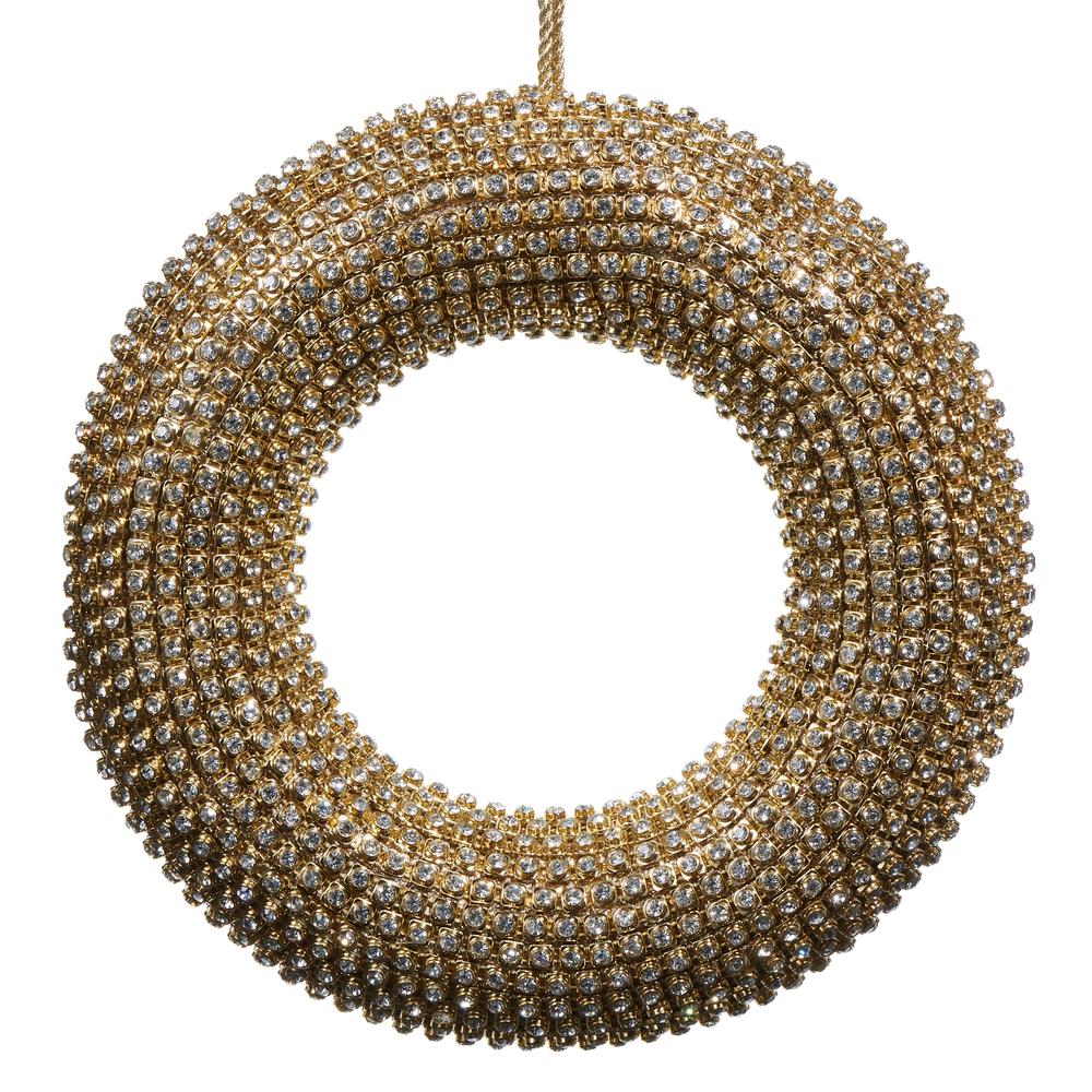 RAZ Imports *SB* 8.5" Gold Jeweled Wreath Ornament