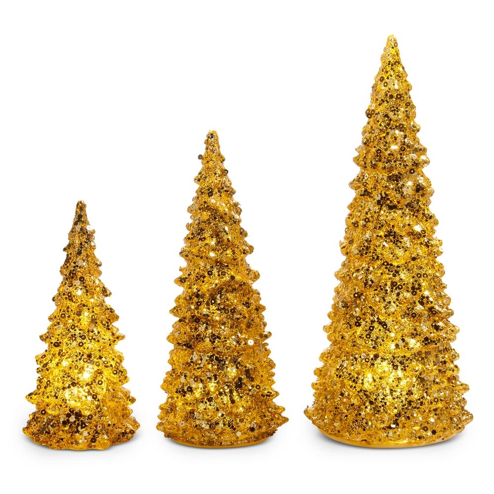 RAZ Imports *SB* 8.5" Lighted Gold Trees