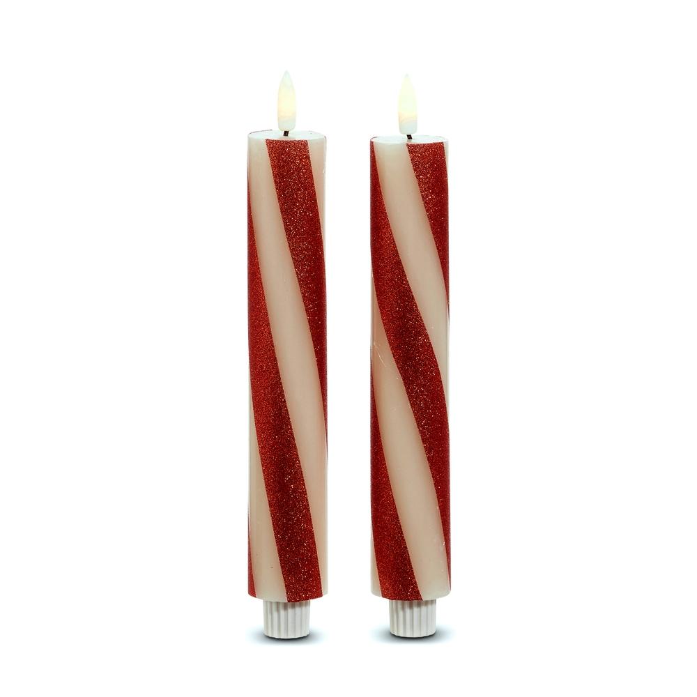 RAZ Imports *SB* 8.5" Red Stripe Taper Candle