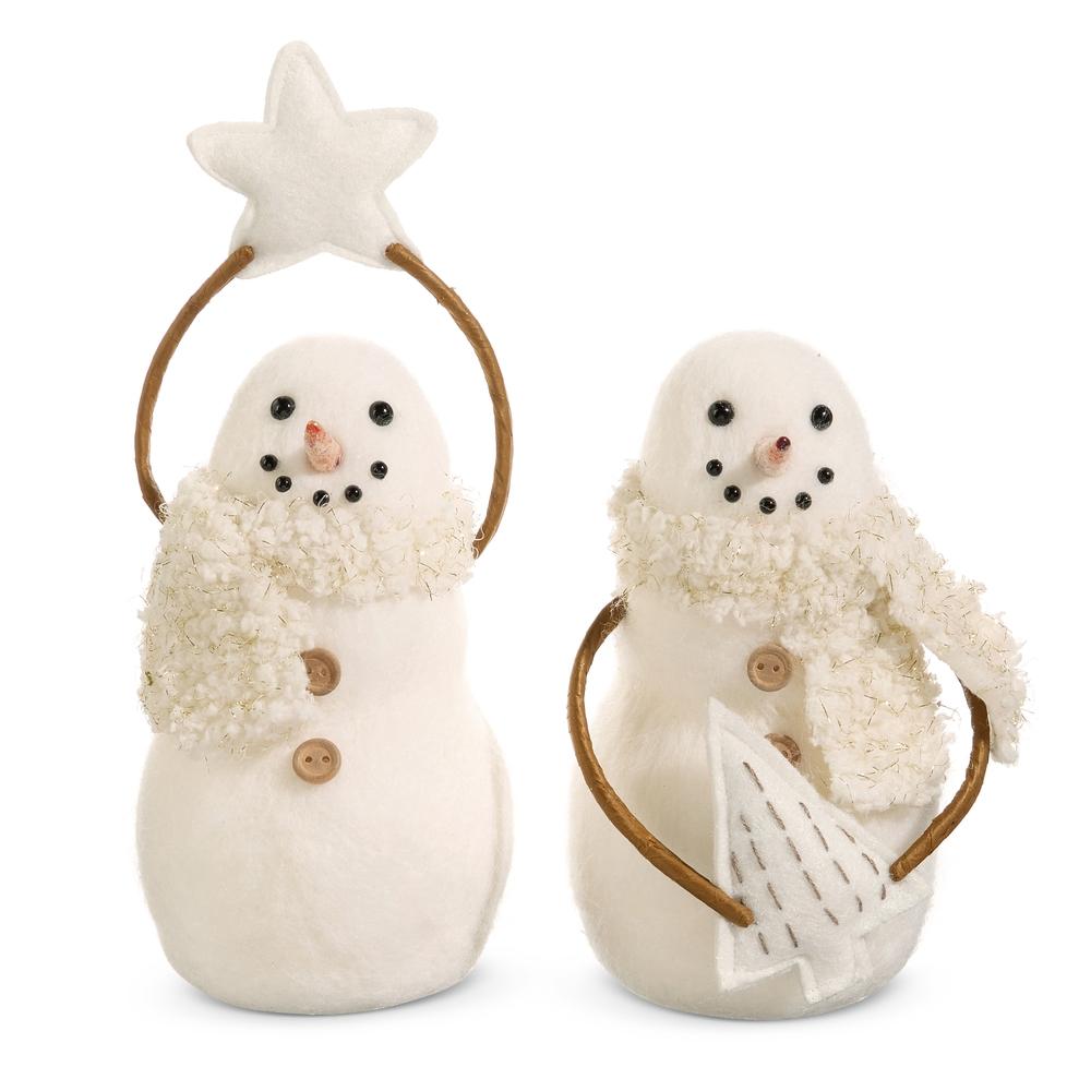 RAZ Imports *SB* 8.5" Sherpa Scarf Snowman Ornament