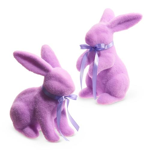 RAZ Imports *SB* 8.75" Pastel Purple Flocked Bunny