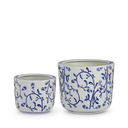 RAZ Imports *SB* 8" Blue and White Cache Pots