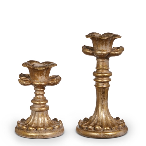 RAZ Imports *SB* 8" Brass Gold Candle Sticks