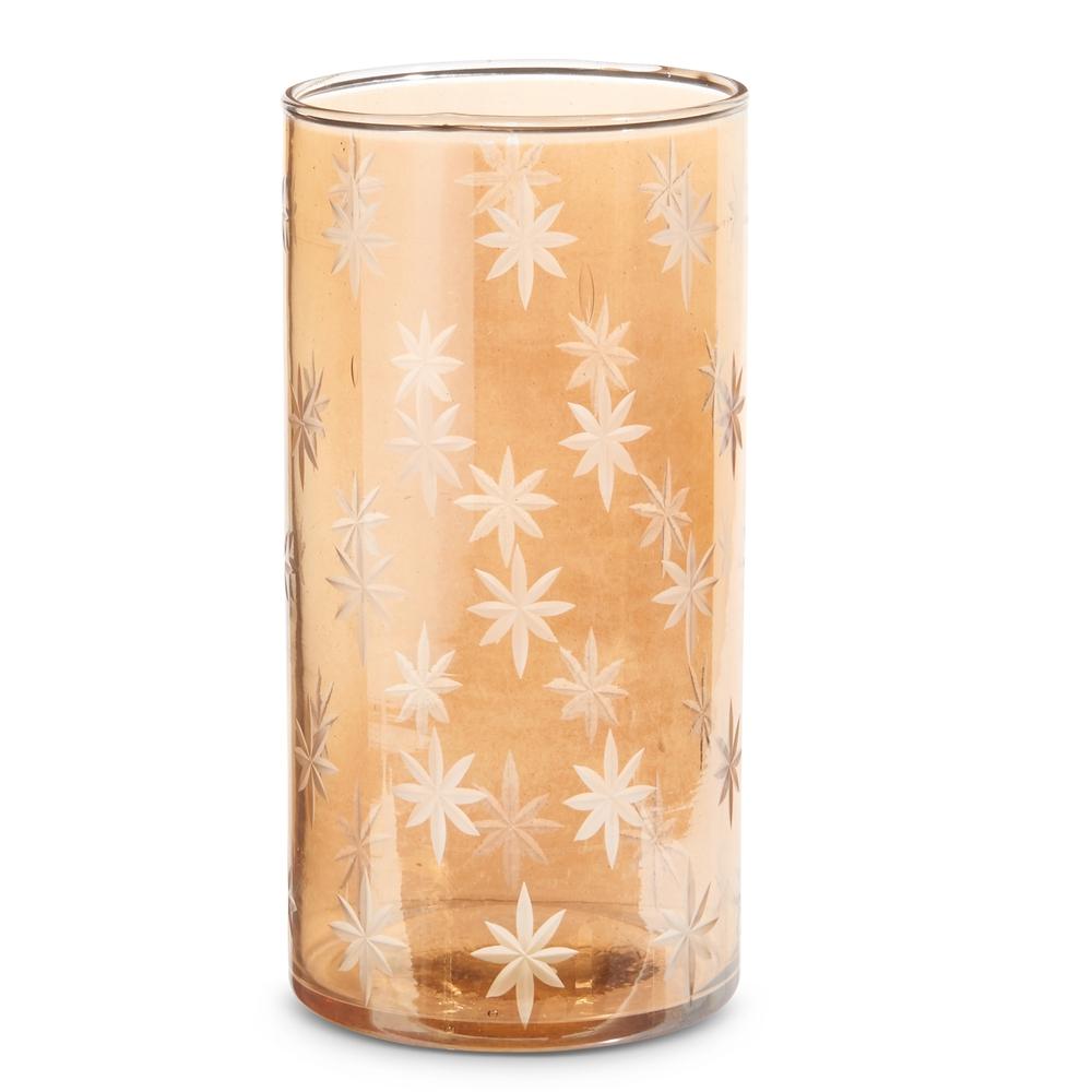 RAZ Imports *SB* 8" Etched Gold Star Container