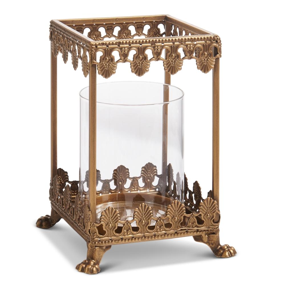 RAZ Imports *SB* 8" Gold Filigree Square Lantern