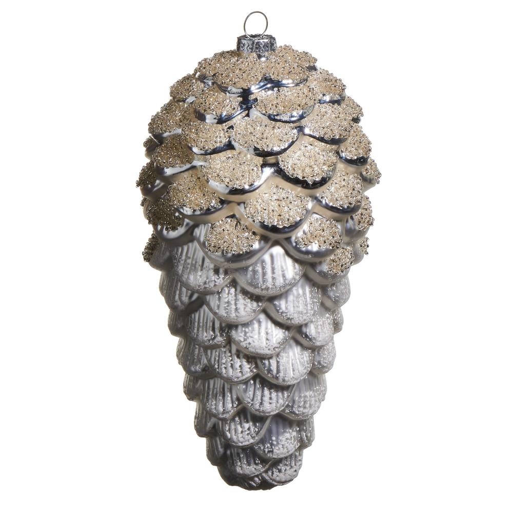 RAZ Imports *SB* 8" Iced Pinecone Ornament