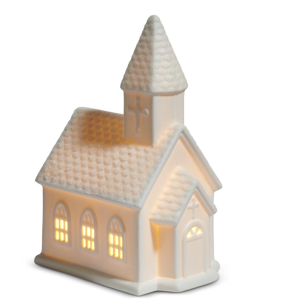 RAZ Imports *SB* 8" Lighted White Church