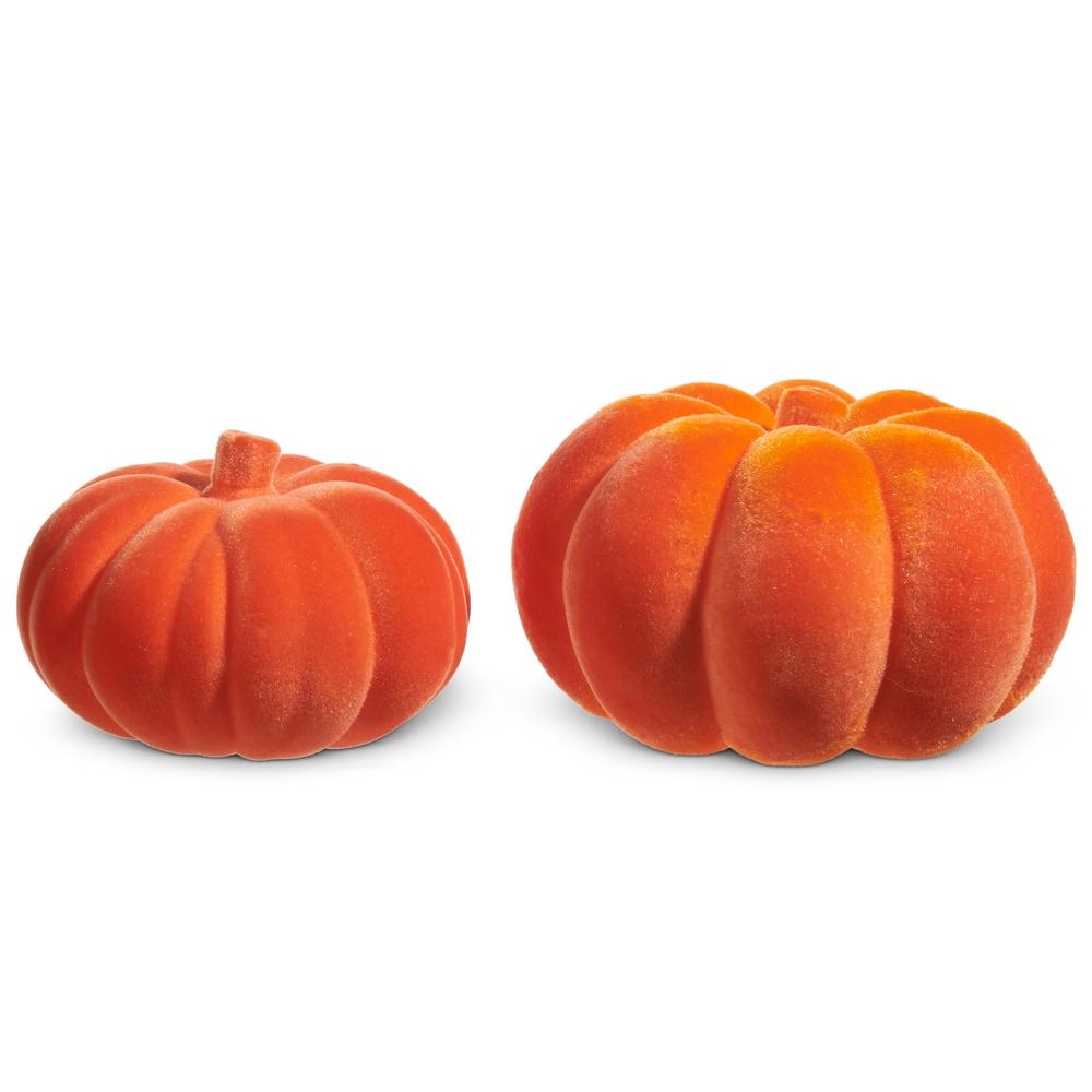 RAZ Imports *SB* 8" Orange Flocked Pumpkins