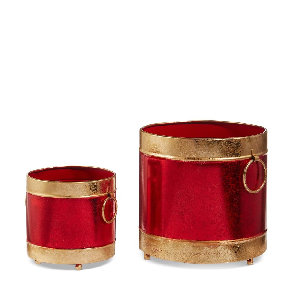 RAZ Imports *SB* 8" Red and Gold Containers