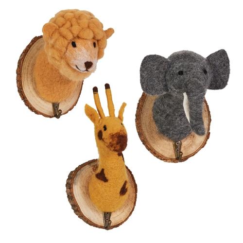 RAZ Imports *SB* 8" Safari Animal Mounted Hook