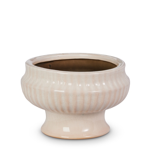 RAZ Imports *SB* 8" White Crackle Planter