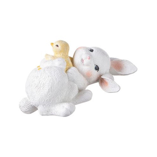 RAZ Imports *SB* 9.25" Glittered Bunny Holding Chick