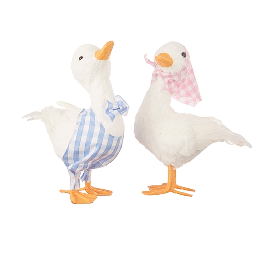 RAZ Imports *SB* 9.5" Sisal Duck with Gingham