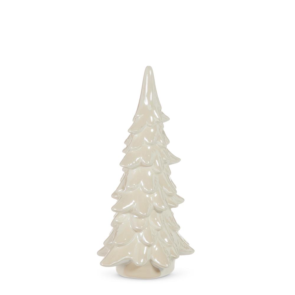 RAZ Imports *SB* 9.5" White Galzed Pine Tree