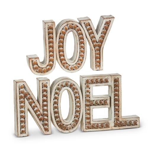 RAZ Imports *SB* 9.75" Beaded Joy and Noel Word Art