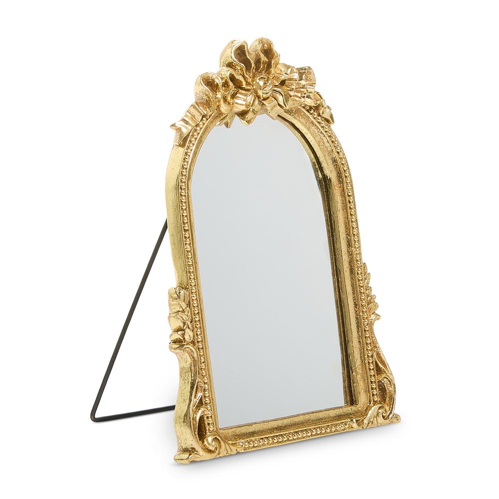 RAZ Imports *SB* 9" Gold Bow Table Top Mirror
