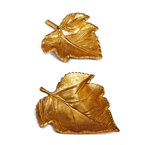 RAZ Imports *SB* 9" Golden Leaf Plates