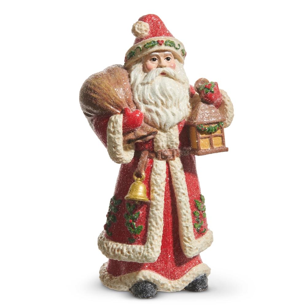 RAZ Imports *SB* 9" Holly and Pine Lantern Santa