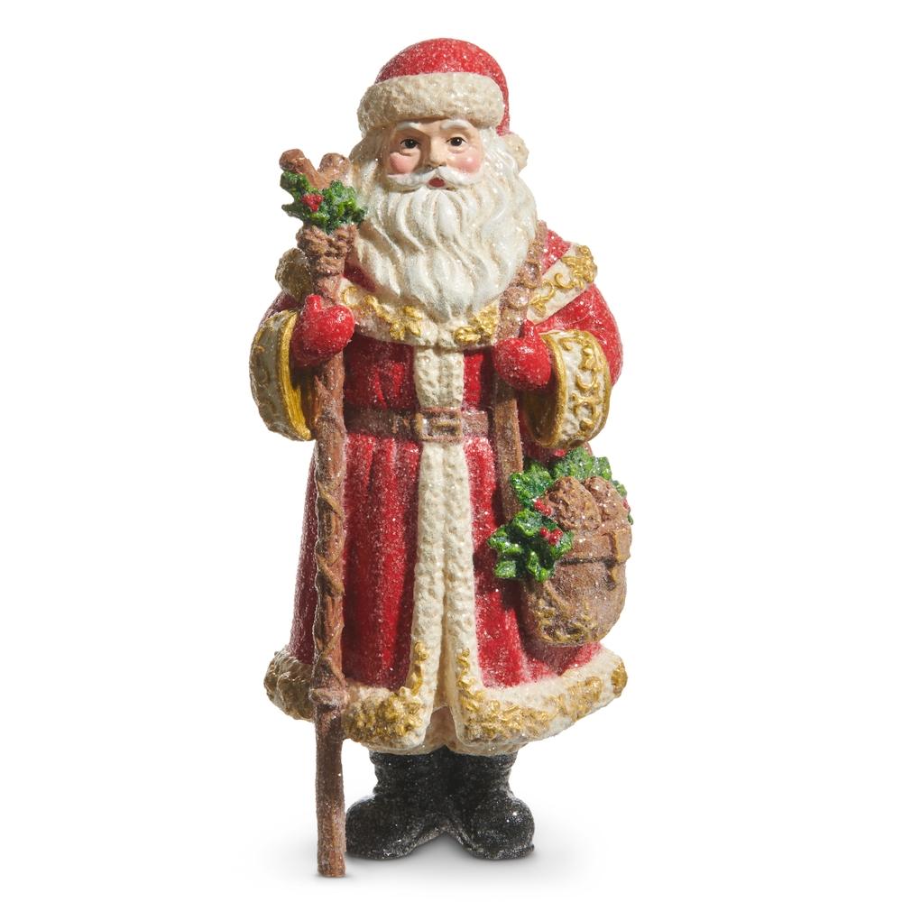 RAZ Imports *SB* 9" Holly and Pine Santa