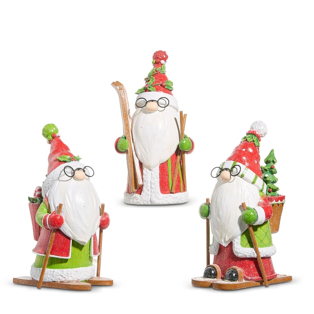 RAZ Imports *SB* 9" Holly-Day Skiing Santa Gnome