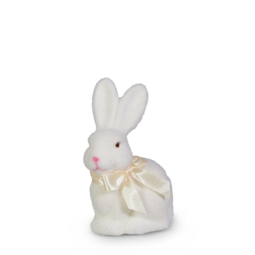 RAZ Imports *SB* 9" Ivory Flocked Sitting Bunny