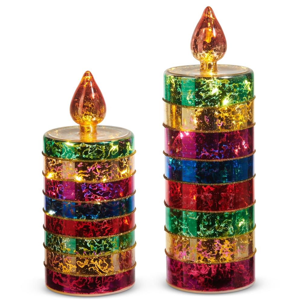 RAZ Imports *SB* 9" Lighted Glass Candles