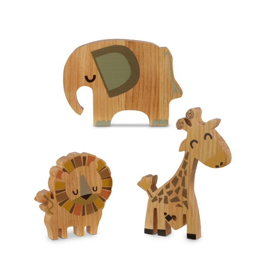 RAZ Imports *SB* 9" Safari Animal Friend Wood Block