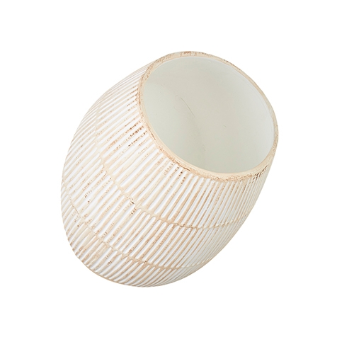 RAZ Imports *SB* 9" Whitewash Wall Container