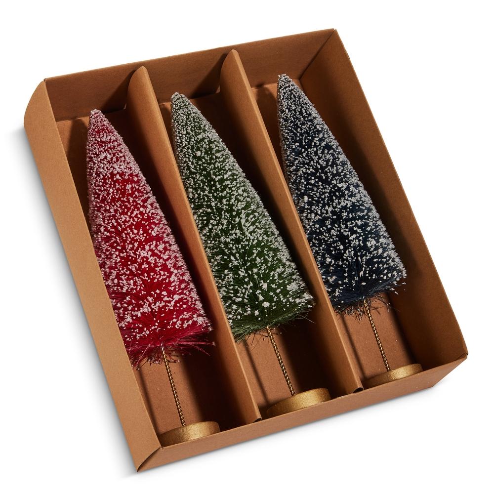 RAZ Imports *SB* 10.75" Box of Multicolor Bottle Brush Trees