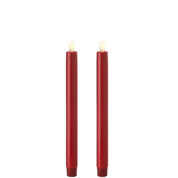 RAZ Imports *SB* 10" Moving Flame set/2 Red Taper Candles