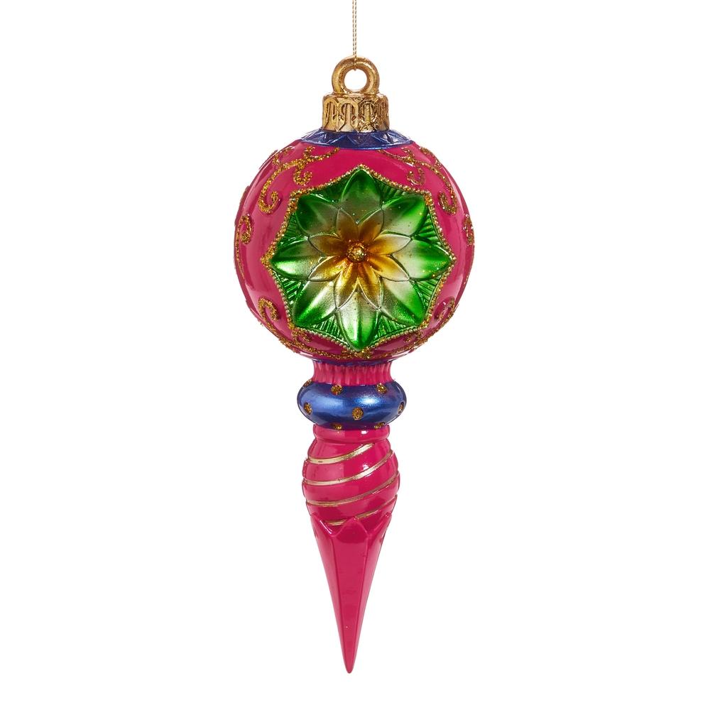 RAZ Imports *SB* 10" Mutli Pink Vintage Finial Ornament